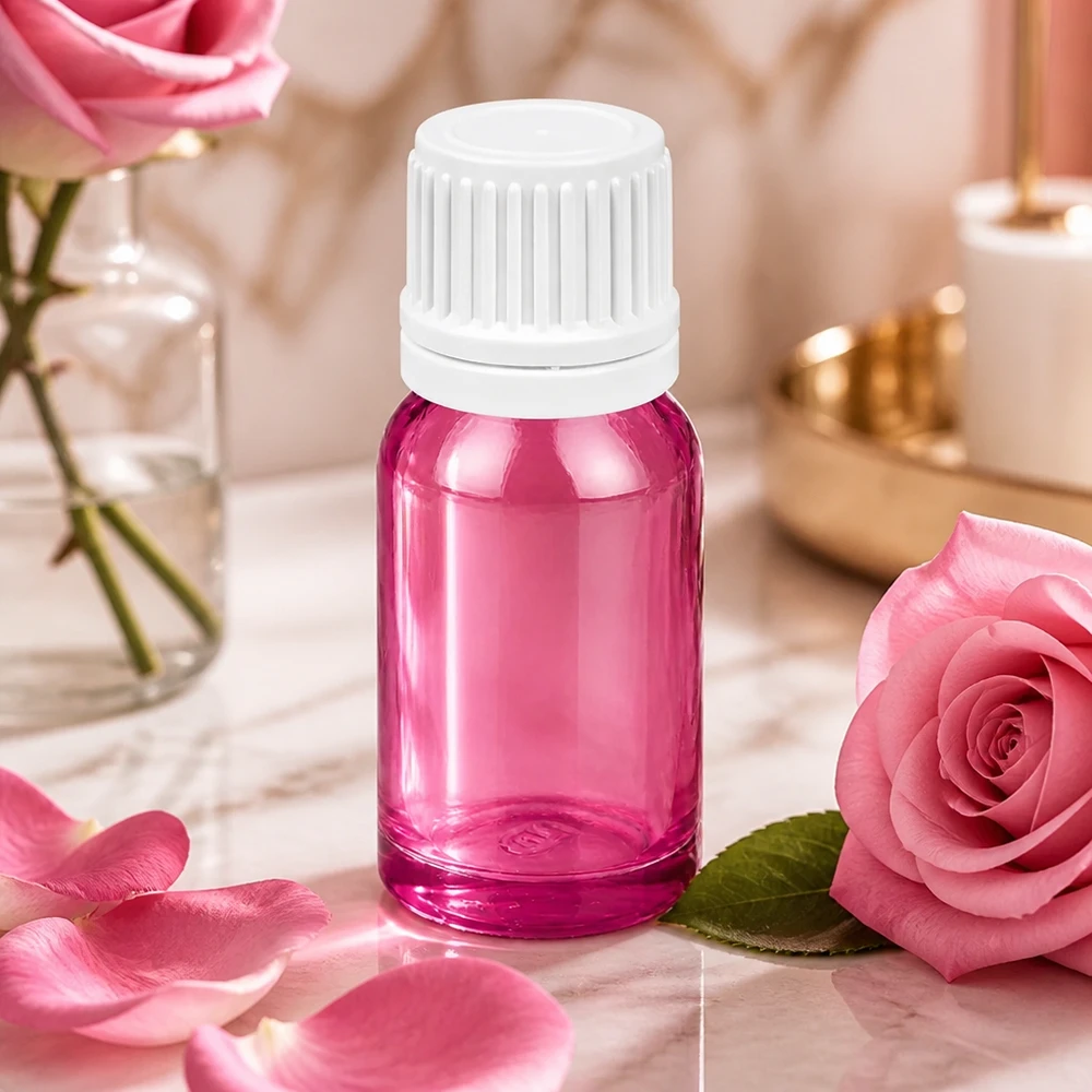 Butelka z zakraplaczem 10 ml 0,7 mm biała Oryginalna zakrętka PurpleLine UT18/10 Mała 10 ml buteleczka z zakraplaczem w kolorze fioletowym z białą zakrętką do olejków eterycznych PurpleLine