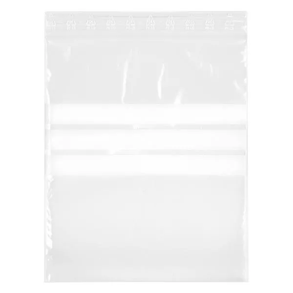 PolyZip z polem do pisania (opakowanie 100 sztuk) 40x60mm. Wykonane z przezroczystego PE 50µm. Również do żywności. Z polem do pisania i zamknięciem na zamek błyskawiczny. PolyZip z polem do pisania (opakowanie 100 sztuk) 40x60mm. Wykonane z przezroczystego PE 50µm. Również do żywności. Z polem do pisania i zamknięciem na zamek błyskawiczny.