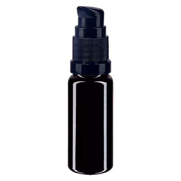 Butelka apteczna viol. 10ml zakrętka z pompką czarna St Butelka apteczna viol. 10ml zakrętka z pompką czarna St