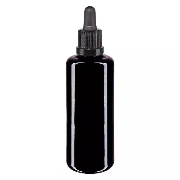 Butelka apteczna viol. 50ml pipeta czarna OV