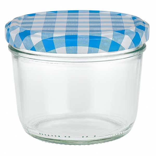 Słoik 230 ml + pokrywka BasicSeal niebieska/biała UN..