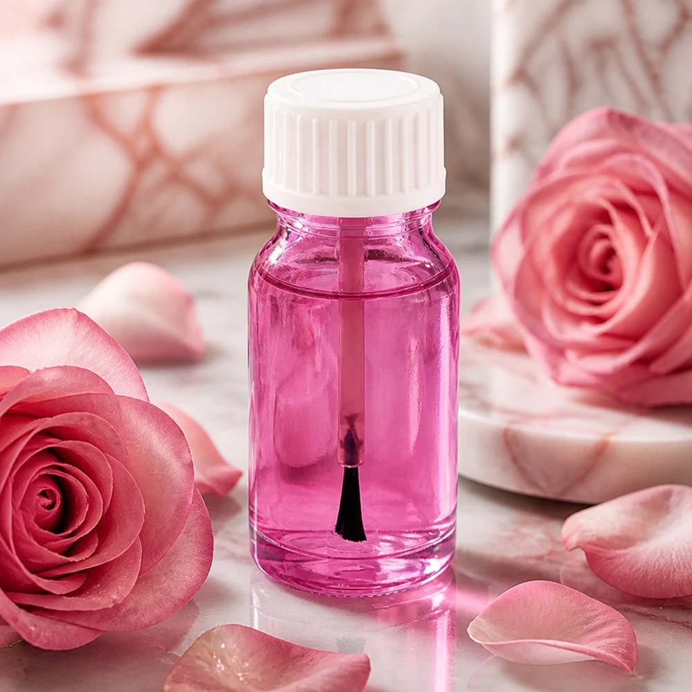Butelka z pędzelkiem 10ml biały standard PurpleLine UT18/10 Buteleczka z pędzelkiem o pojemności 10 ml w kolorze białym z praktycznym aplikatorem do precyzyjnego nakładania kosmetyków