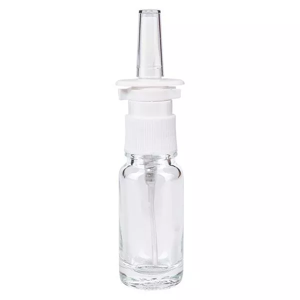 Butelka apteczna przezroczysta 10ml atomizer do nosa biały St Butelka apteczna przezroczysta 10ml atomizer do nosa biały St