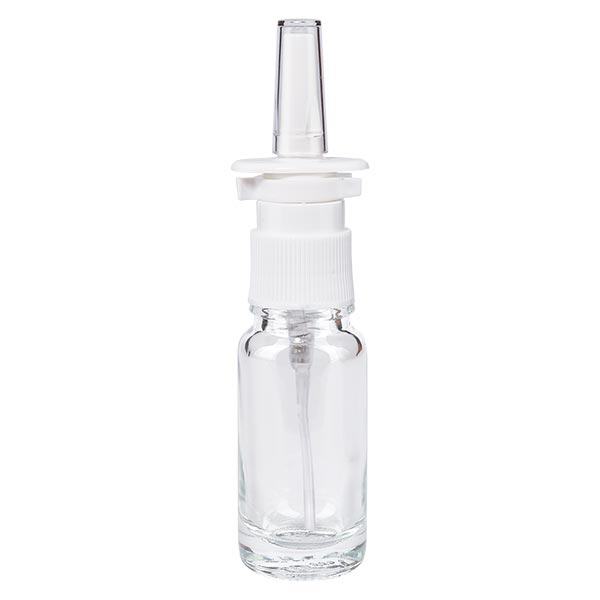 Butelka apteczna przezroczysta 10ml atomizer do nosa biały St Butelka apteczna przezroczysta 10ml atomizer do nosa biały St