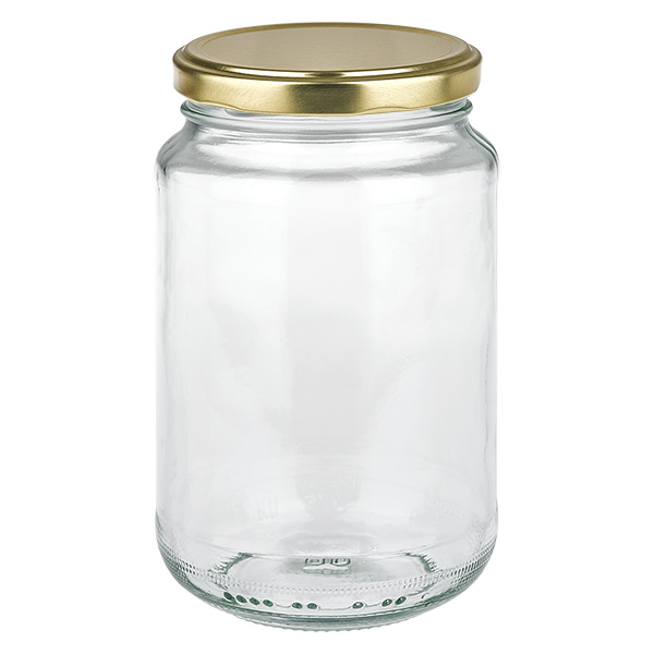 375 ml okr&#261;g&#322;y s&#322;oik z pokrywk&#261; BasicSeal z&#322;ot&#261; UNiTWIST