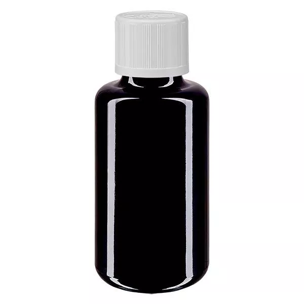 Butelka apteczna viol. 30ml zakraplacz biały KiSi St
