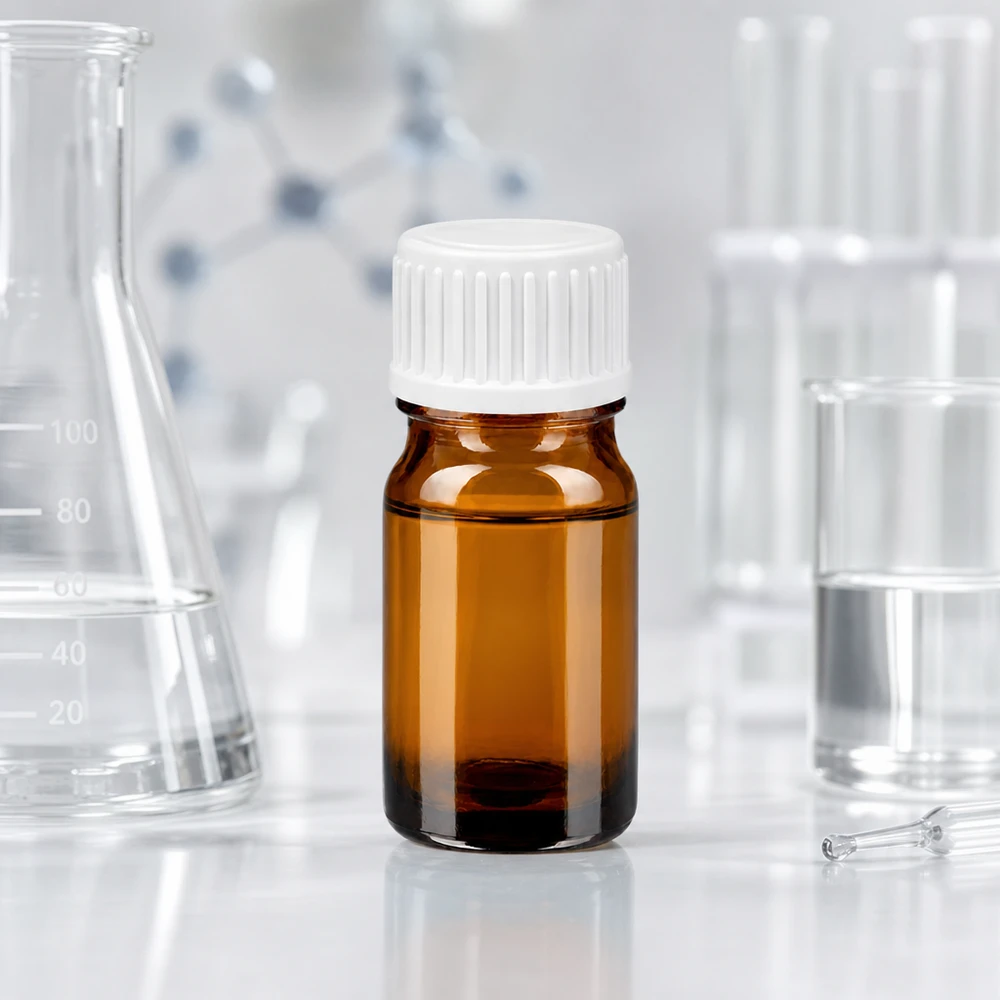 Butelka z zakraplaczem 5 ml 0,9 mm biała STD BrownLine UT18/5 Butelka z zakraplaczem o pojemności 5 ml wykonana z wysokiej jakości bursztynowego szkła z ochroną UV dla substancji wrażliwych na światło.