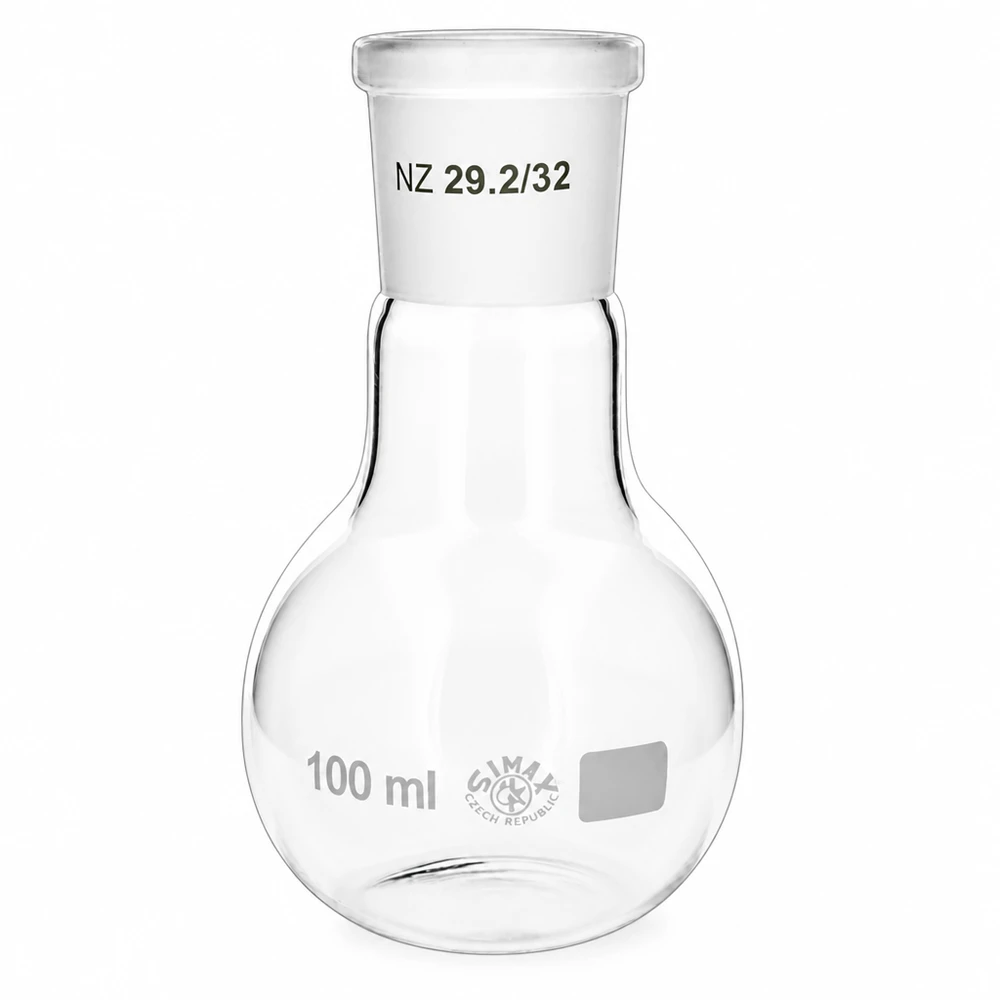 Kolba okrągłodenna 100 ml ze szlifowanym złączem NS 29/32 - przezroczyste szkło laboratoryjne do destylacji i syntezy