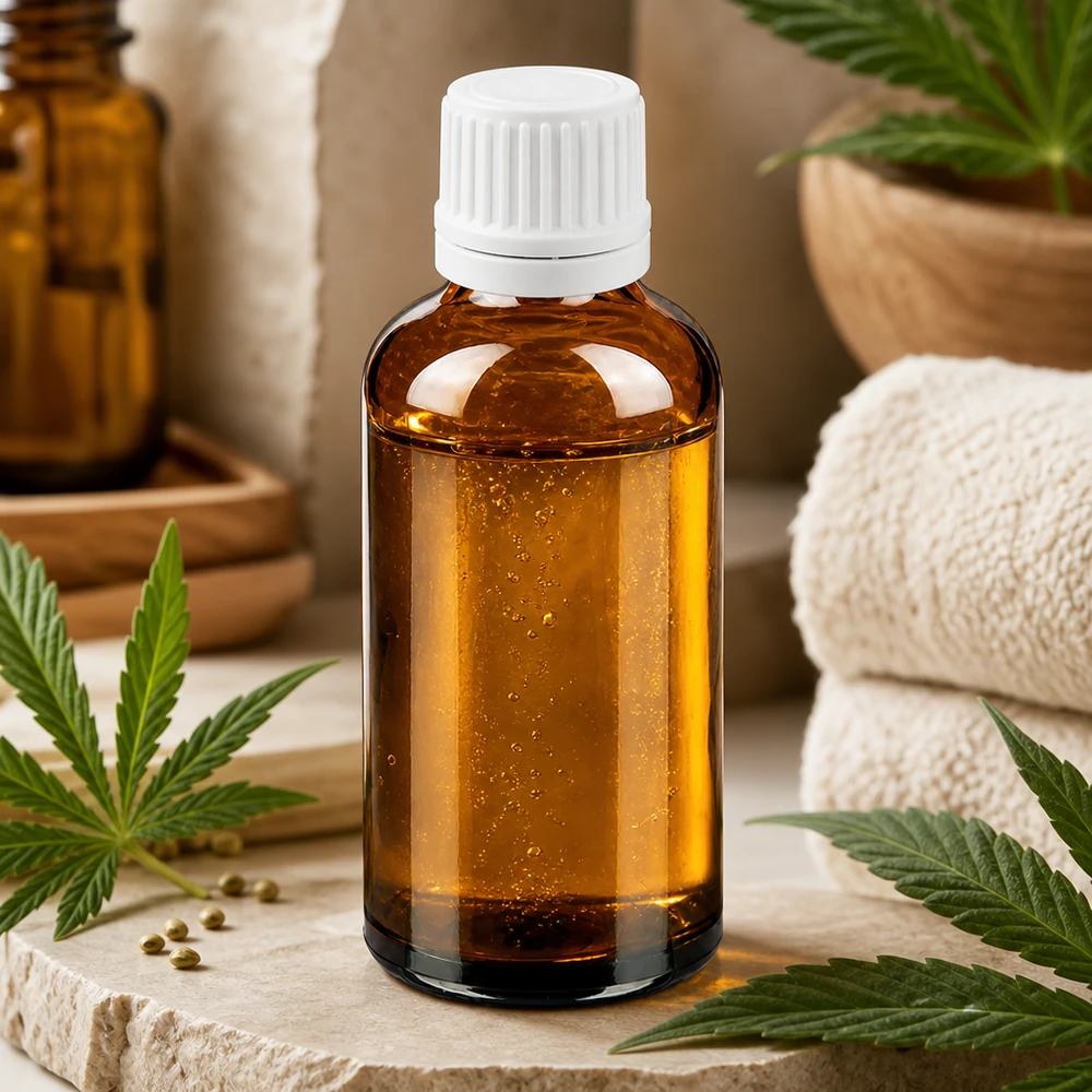 Butelka z kroplomierzem 50 ml 0,7 mm biały OV BrownLine UT18/50 Kompaktowa butelka z zakraplaczem o pojemności 50 ml wykonana z bursztynowego szkła z praktyczną białą zakrętką BrownLine UT18