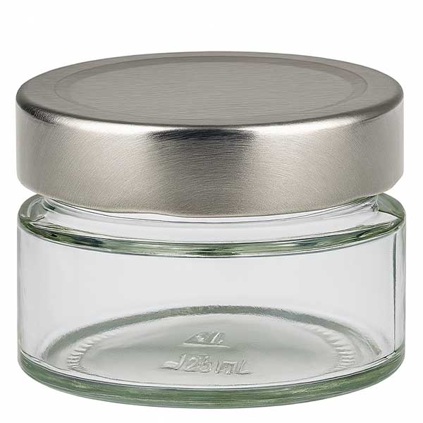 Słoik okrągły 130 ml z pokrywką BasicSeal srebrną UNiTWIST