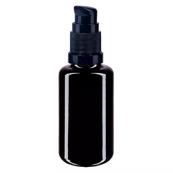 Butelka apteczna viol. 30ml zakrętka z pompką czarna St Butelka apteczna viol. 30ml zakrętka z pompką czarna St
