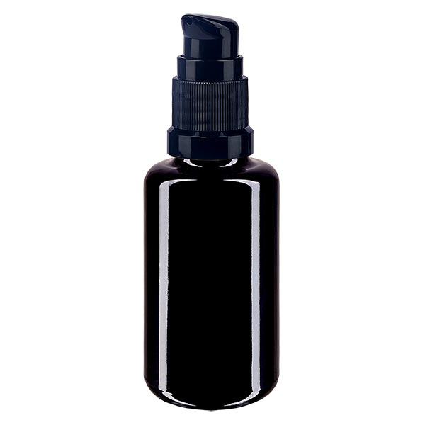 Butelka apteczna viol. 30ml zakrętka z pompką czarna St Butelka apteczna viol. 30ml zakrętka z pompką czarna St