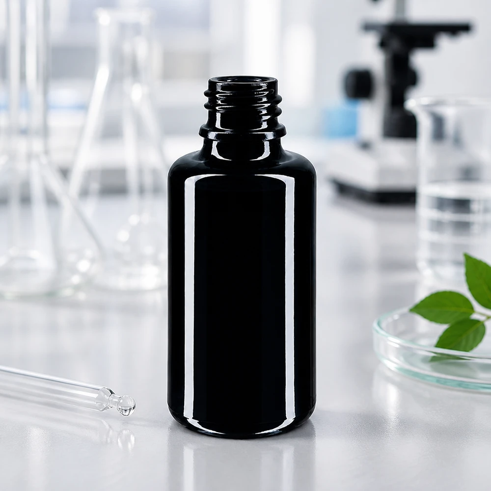 Butelka z fioletowego szkła 30ml DIN 18 (Mironglas) Wysokiej jakości szklana butelka z zakraplaczem Miron Orion 30 ml z pipetą do precyzyjnego dozowania