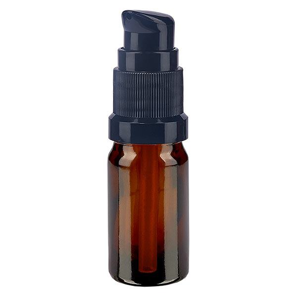 Butelka apteczna brązowa 5ml zakrętka z pompką czarna St Butelka apteczna brązowa 5ml zakrętka z pompką czarna St