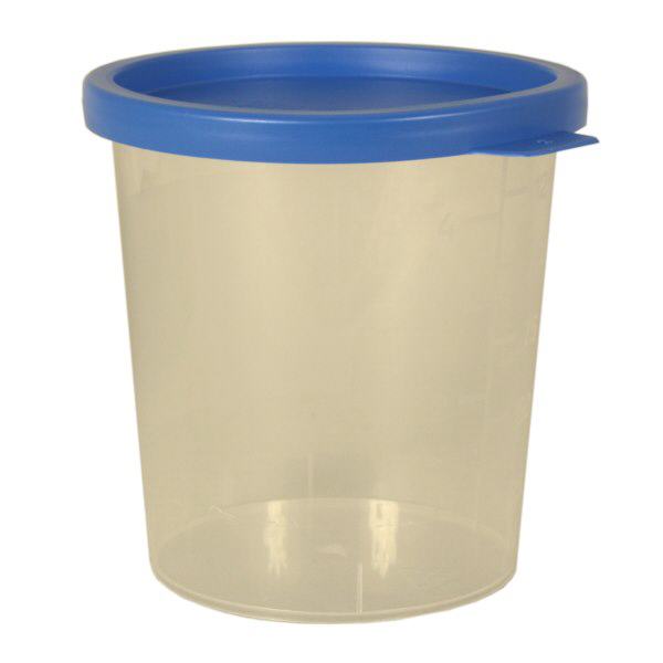 Zlewka na mocz naturalna 125 ml z niebiesk&#261; zatrzaskow&#261; pokrywk&#261;