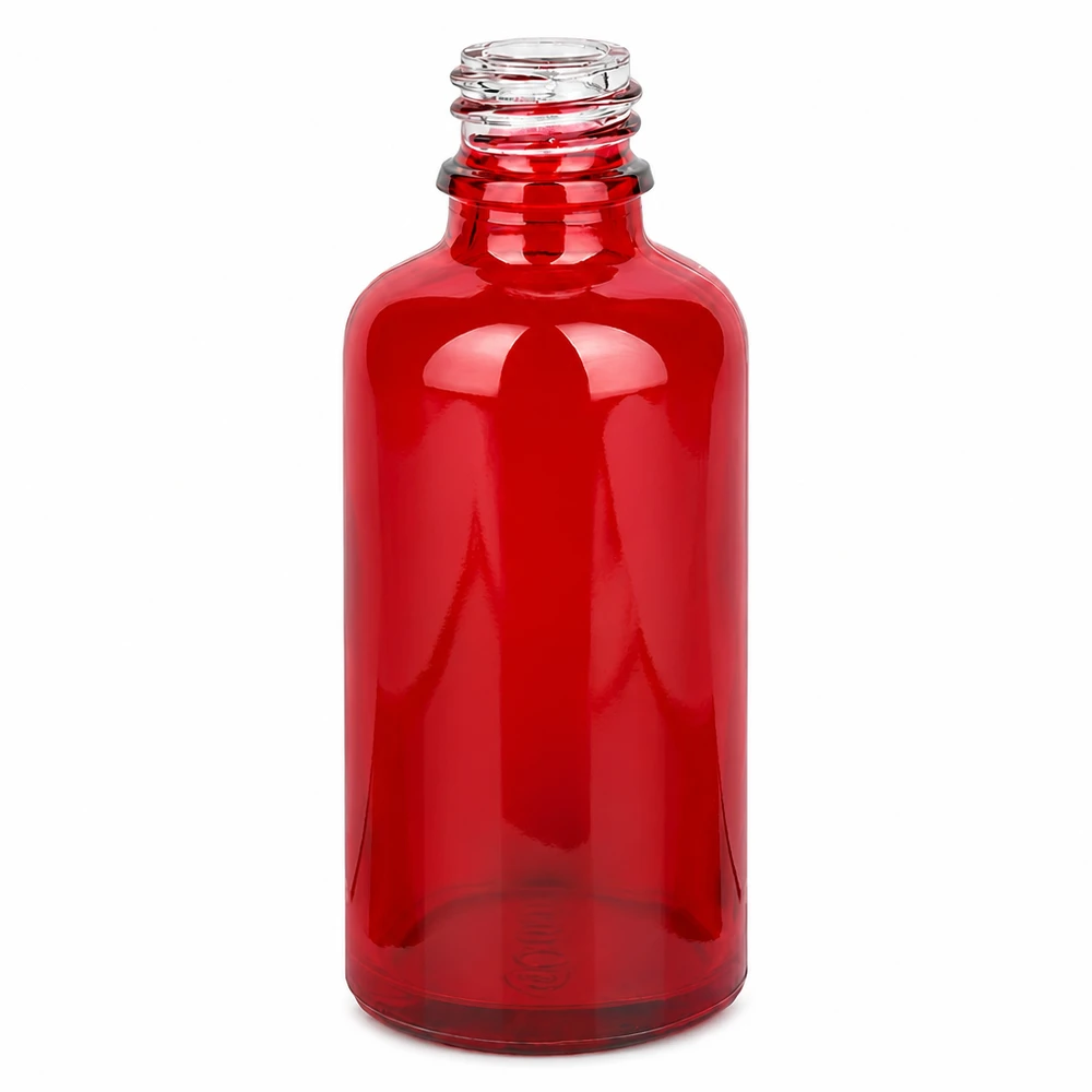 Butelka farmaceutyczna 50 ml RedLine UT18/50 UNiTWIST wykonana z wysokiej jakości czerwonego szkła do zastosowań farmaceutycznych