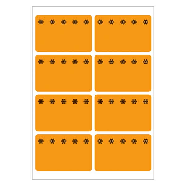 Etykiety do zamrażarek pomarańczowe (48 naklejek) 26x40mm | 6 arkuszy = 48 naklejek papierowych Etykiety do zamrażarek pomarańczowe (48 naklejek) 26x40mm | 6 arkuszy = 48 naklejek papierowych