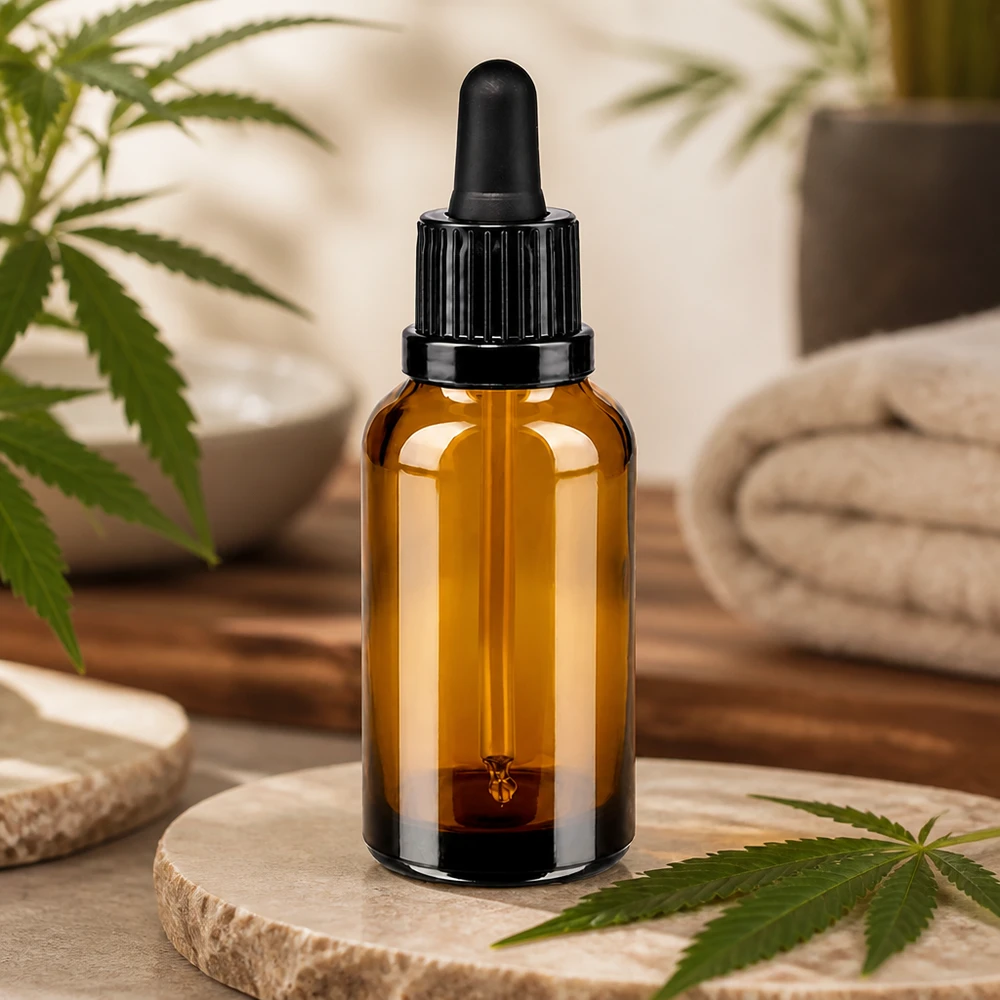 Wysokiej jakości butelka z zakraplaczem o pojemności 30 ml wykonana z bursztynowego szkła chroniącego przed promieniowaniem UV z precyzyjną pipetą dozującą