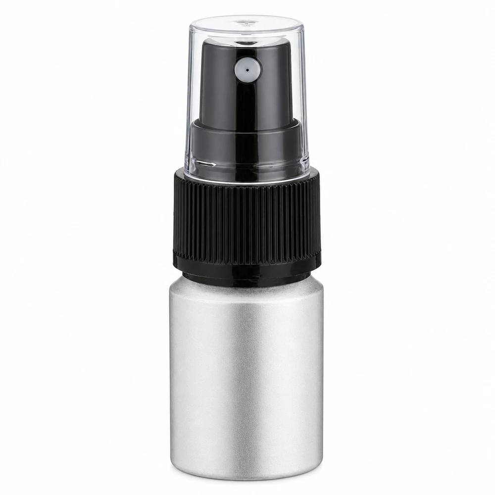Aluminiowa butelka 10 ml z czarnym rozpylaczem z pompką do perfum i kosmetyków