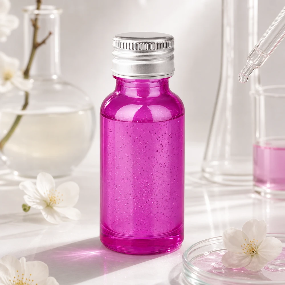 Butelka 20ml 11mm zakrętka aluminiowo-srebrna standard PurpleLine.UT18/20 Szklana butelka o pojemności 20 ml z błyszczącą fioletową powierzchnią i wytrzymałą aluminiową zakrętką do zastosowań laboratoryjnych