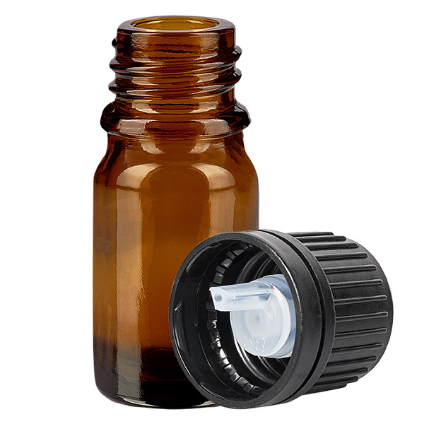 Butelka z zakraplaczem 5 ml 1 mm czarna OV BrownLine UT18/5