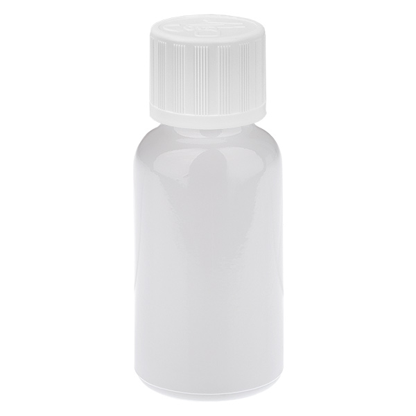 Butelka z zakraplaczem 20 ml, 1,2 mm, biała, standardowa nakrętka zabezpieczająca przed otwarciem przez dzieci WhiteLine UT18/20 Butelka z zakraplaczem 20 ml, 1,2 mm, biała, standardowa nakrętka zabezpieczająca przed otwarciem przez dzieci WhiteLine UT18/20