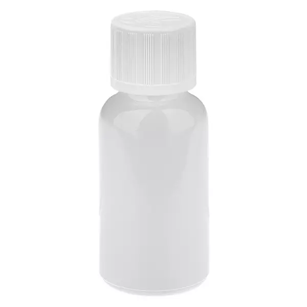 Butelka z zakraplaczem 20 ml, 1,2 mm, biała, standardowa nakrętka zabezpieczająca przed otwarciem przez dzieci WhiteLine UT18/20