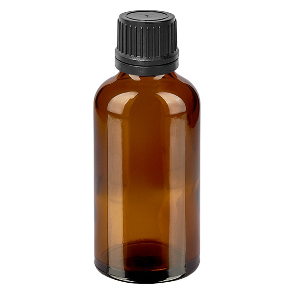 50 ml butelka z kroplomierzem 1 mm czarna OV BrownLine UT18/50