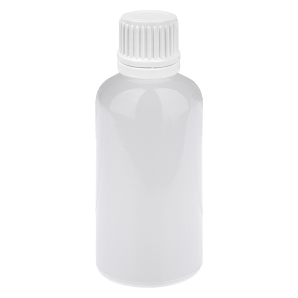 Butelka z zakraplaczem 50 ml, 0,7 mm, biała, zamknięcie zabezpieczające przed manipulacją WhiteLine UT18/50 Butelka z zakraplaczem 50 ml, 0,7 mm, biała, zamknięcie zabezpieczające przed manipulacją WhiteLine UT18/50