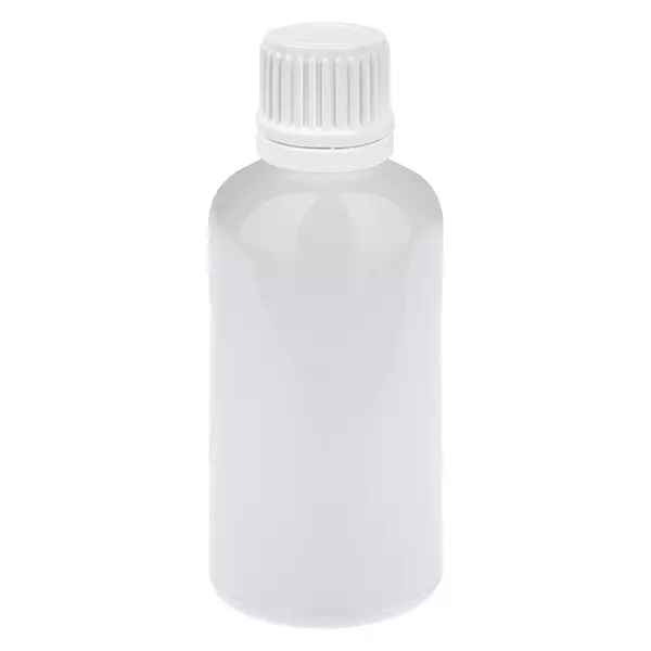 Butelka z zakraplaczem 50 ml, 0,7 mm, biała, zamknięcie zabezpieczające przed manipulacją WhiteLine UT18/50
