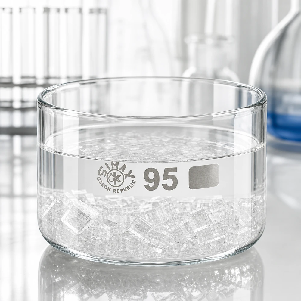 Simax – naczynie laboratoryjne 300 ml, miska do krystalizacji, borokrzemianowe, płaska, czeska jakość