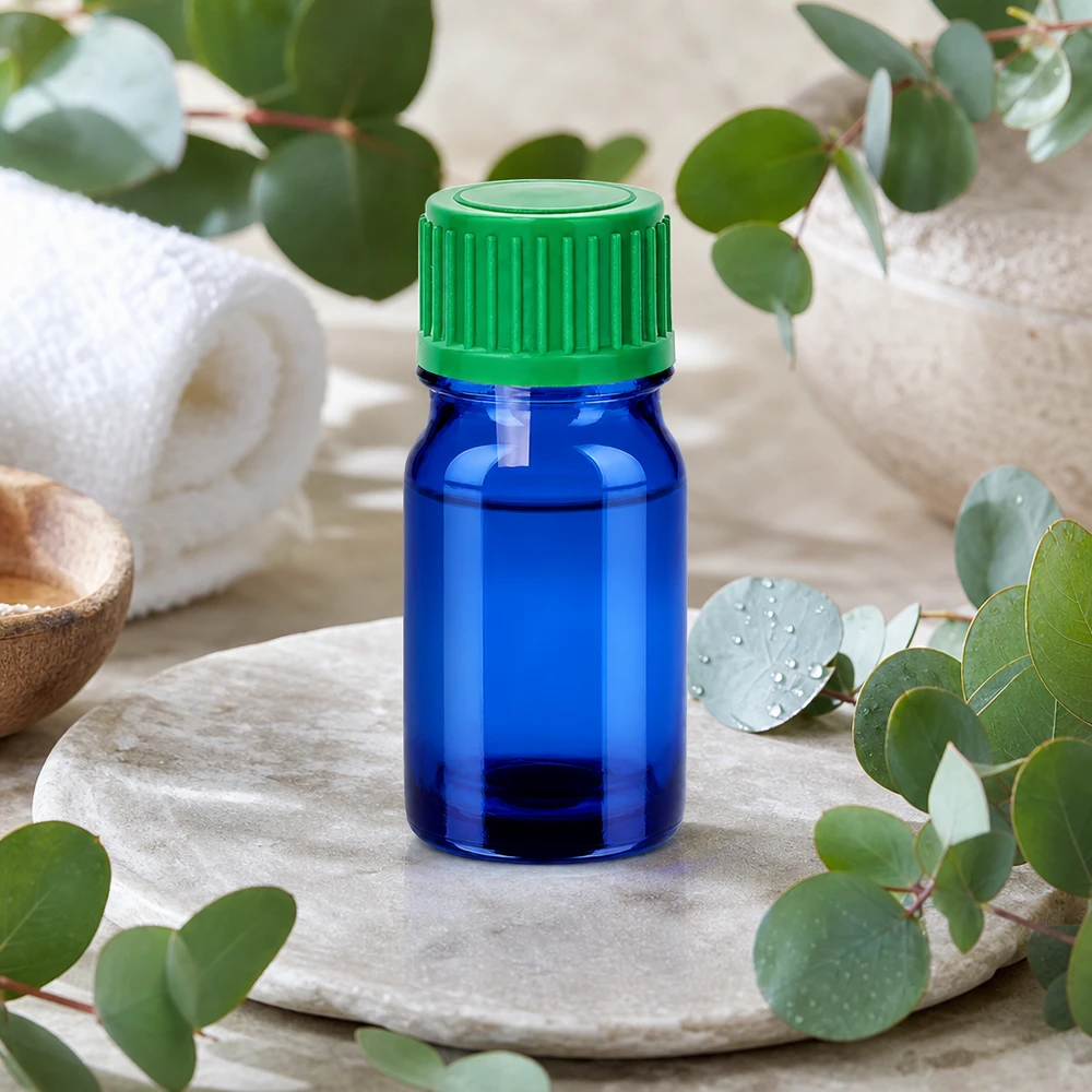 Butelka z kroplomierzem 5 ml 0,8 mm zielona STD BlueLine UT18/5 Kompaktowa butelka z zakraplaczem 5 ml w kolorze niebieskim z praktyczną zieloną nasadką do użytku mobilnego