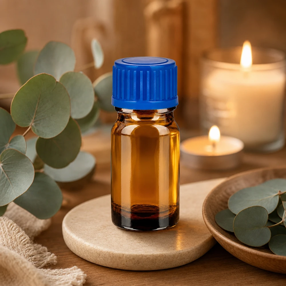 Butelka 5 ml 11 mm SV niebieski STD BrownLine UT18/5 Kompaktowa szklana butelka BrownLine o pojemności 5 ml z niebieską nakrętką, idealna do aromaterapii i odnowy biologicznej