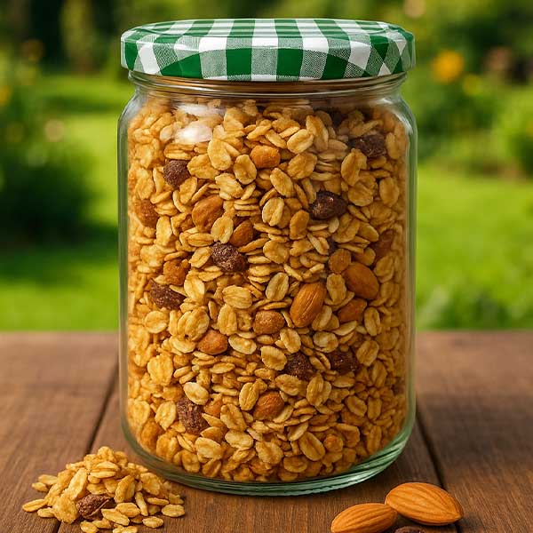 Słoik okrągły 795 ml + pokrywka BasicSeal zielona/biała UN..