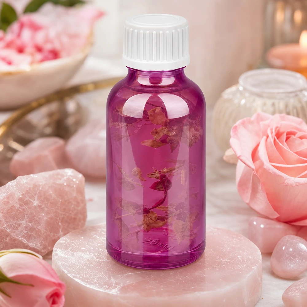 Butelka z zakraplaczem 30 ml 0,9 mm w kolorze białym, standard PurpleLine. UT18/30 Gwint STD UT18/30 fioletowej butelki z zakraplaczem 30 ml z białą zakrętką do uniwersalnego zastosowania