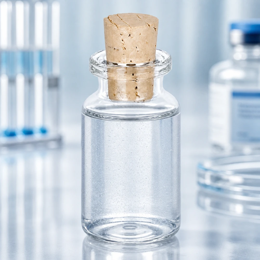 Przezroczysta szklana butelka 10 ml z korkiem 11/14 mm Unverzierte Klarglas-Aufbewahrungsflasche 10ml mit Korken 11/14mm und klarer Flüssigkeit