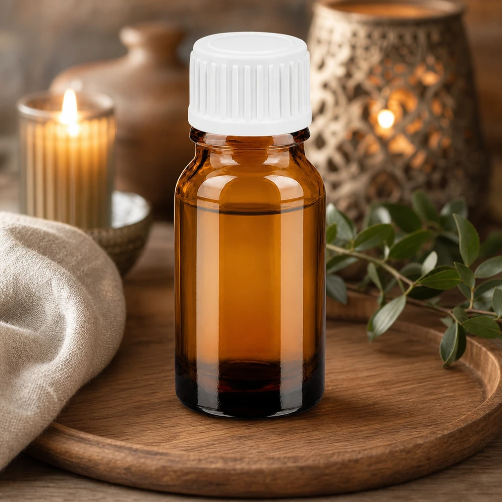 Butelka z kroplomierzem 10 ml 0,9 mm biała STD BrownLine UT18/10 Kompaktowa butelka z zakraplaczem BrownLine o pojemności 10 ml na olejki eteryczne z białą zakrętką