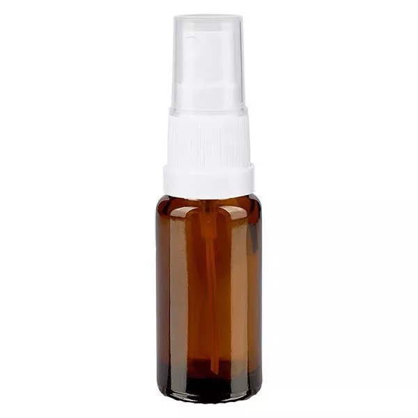 Butelka apteczna brązowa 10ml spray top biały Butelka apteczna brązowa 10ml spray top biały