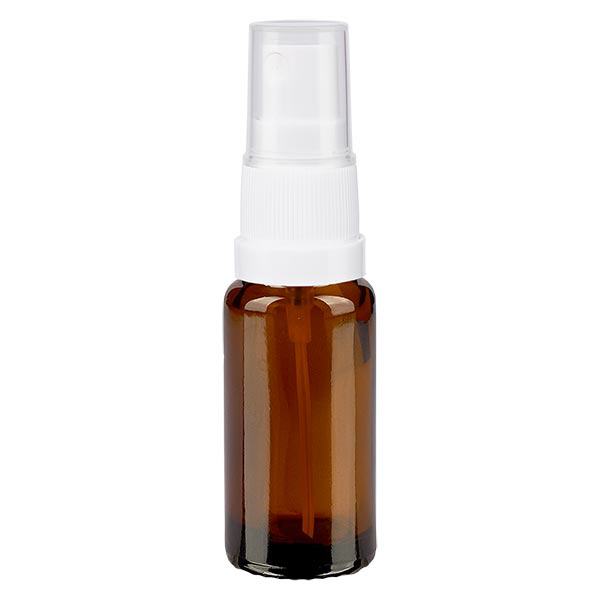 Butelka apteczna brązowa 10ml spray top biały Butelka apteczna brązowa 10ml spray top biały