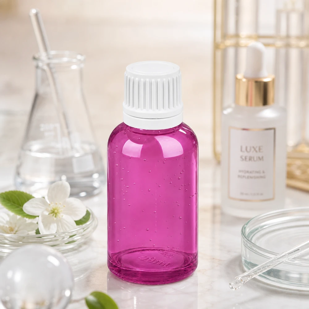 Butelka z zakraplaczem 30 ml 0,7 mm biała zakrętka Originality PurpleLine UT18/30 Mała 30 ml butelka z zakraplaczem w kolorze fioletowym z białą zakrętką do precyzyjnego dozowania