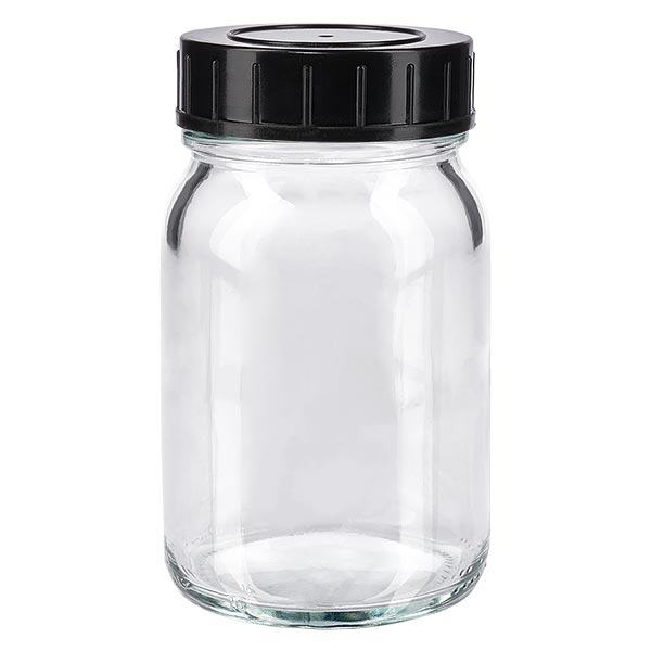 200 ml butelka z szerok&#261; szyjk&#261; z przezroczystego szk&#322;a z zakr&#281;tk&#261;