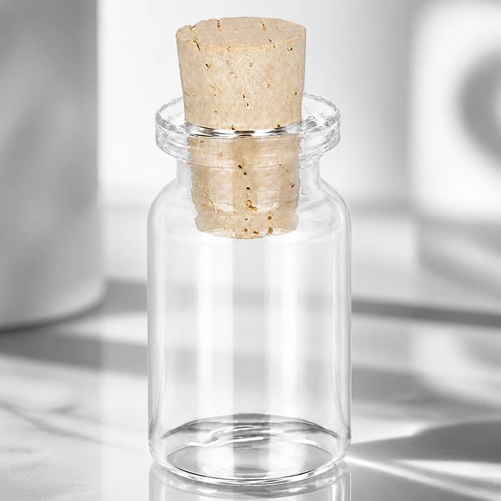 Przezroczysta szklana butelka 5 ml z korkiem 11/14 mm Klarglas Aufbewahrungsflasche 5ml mit Korken 11/14mm für Schmuck Perlen und Kleinteile