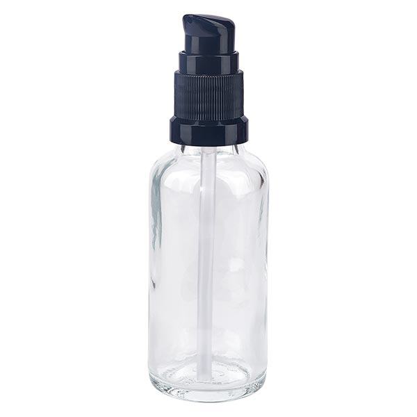 Butelka apteczna przezroczysta 30ml zakrętka z pompką czarna St Butelka apteczna przezroczysta 30ml zakrętka z pompką czarna St