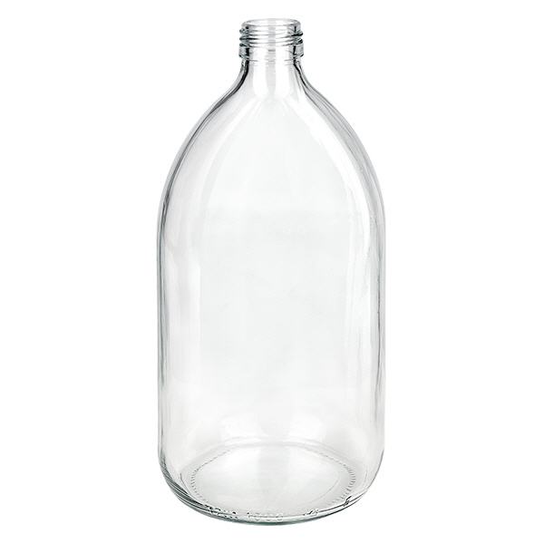 Butelka na lek 1000 ml przezroczysta, bez zakrętki PP28 ApoGlas. Farmaceutyczna jakość produkcji UE. Gwint 28 mm. (syrop, butelka z lekkiego szkła) Butelka na lek 1000 ml przezroczysta, bez zakrętki PP28 ApoGlas. Farmaceutyczna jakość produkcji UE. Gwint 28 mm. (syrop, butelka z lekkiego szkła)