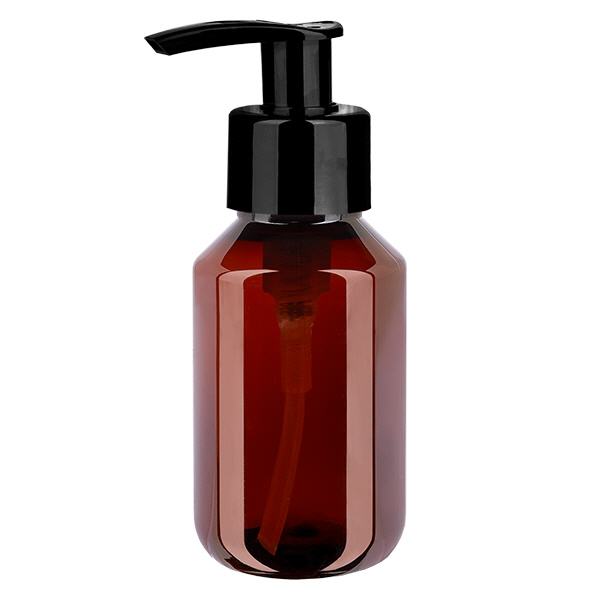 Butelka PET 100ml z pompką dozującą czarna Butelka PET 100ml z pompką dozującą czarna