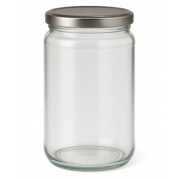 305 ml okrągły słoik z pokrywką BasicSeal srebrną UN..