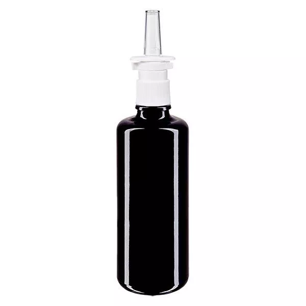 Butelka apteczna viol. 100ml atomizer do nosa biały St Butelka apteczna viol. 100ml atomizer do nosa biały St