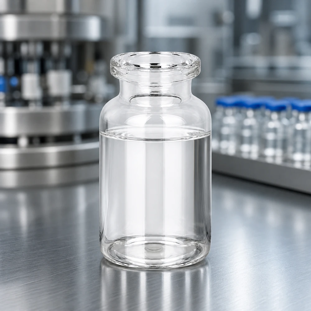 Butelka iniekcyjna z przezroczystego szkła 10 ml 10ml Injektionsflasche Klarglas mit glatter Außenwand und verstärktem Boden für Druckbelastung