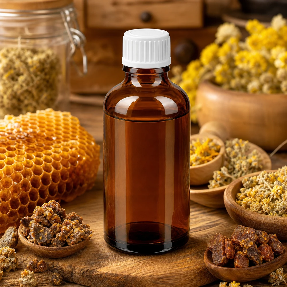 Butelka z kroplomierzem 50 ml 0,9 mm biały STD BrownLine UT18/50 Bursztynowa szklana butelka z zakraplaczem 50 ml z białą nasadką UT18 dla optymalnej ochrony przed promieniowaniem UV składników aktywnych