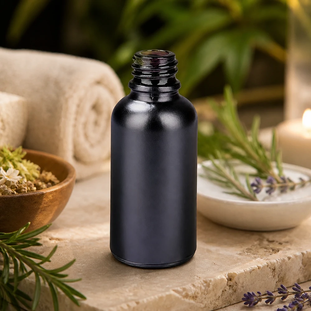 Butelka farmaceutyczna 30 ml BlackLine UT18/30 UNiTWIST Kompaktowa buteleczka aptekarska BlackLine UT18/30 UNiTWIST o pojemności 30 ml do olejków i esencji aromaterapeutycznych